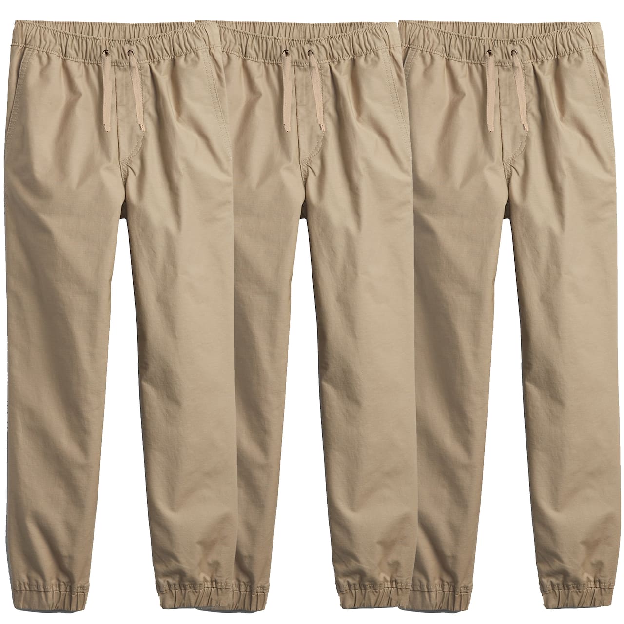 Galaxy by Harvic Boy's Slim Fitting Cotton Stretch Classic Twill Joggers 3 Pack
